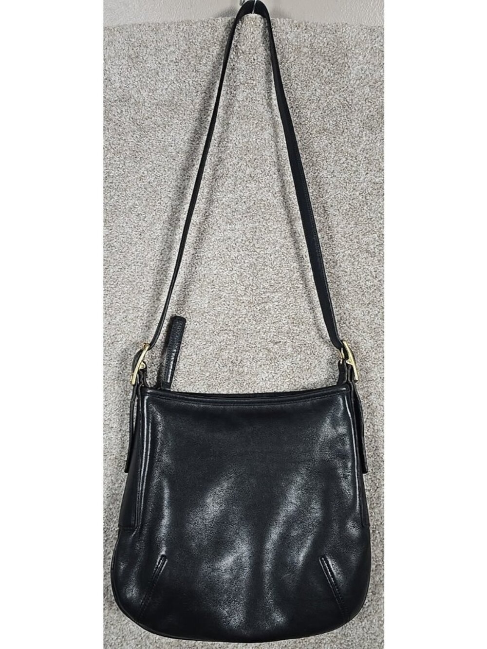 Coach Y2K Vintage JOD-9204 Andrea Shoulder Bag Black Leather Adjustable Strap